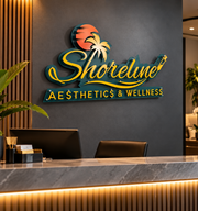 Shoreline Aesthetics & Wellness 3D Reception Wall Sign