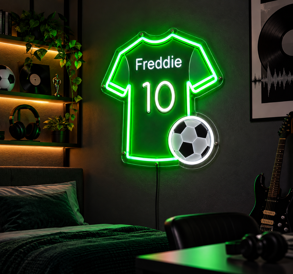 Freddie Number 10 Soccer Jersey UV Neon Wall Art
