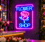 Flower Shop LED Neon Sign – Floral Wall Art & Store Decor
