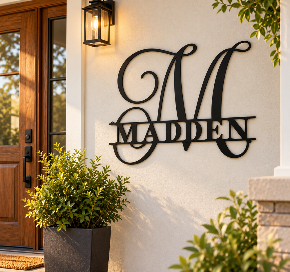 Personalized Metal Monogram Name Sign – Custom Initial Wall Art