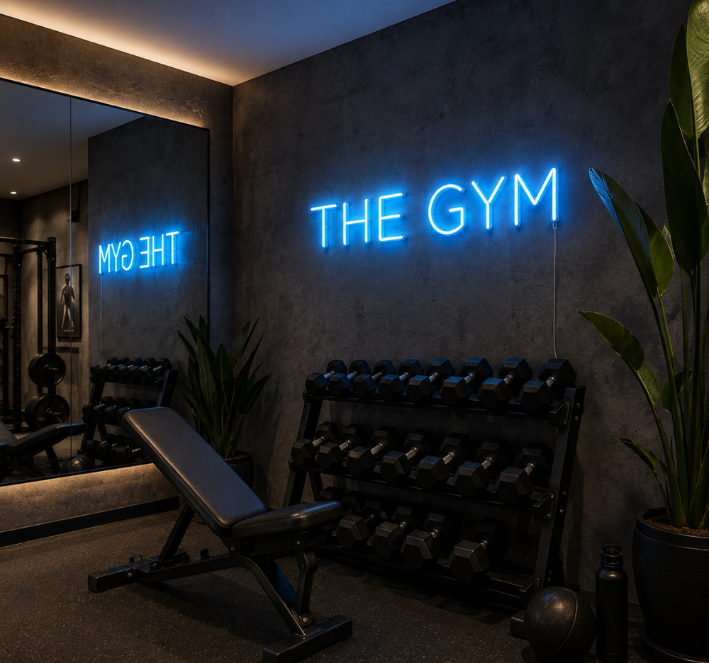 The Gym LED Neon Sign Light – Fitness & Workout Room Wall Decor