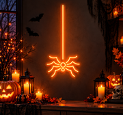 Spider Web Halloween Neon Sign – LED Spooky Decor