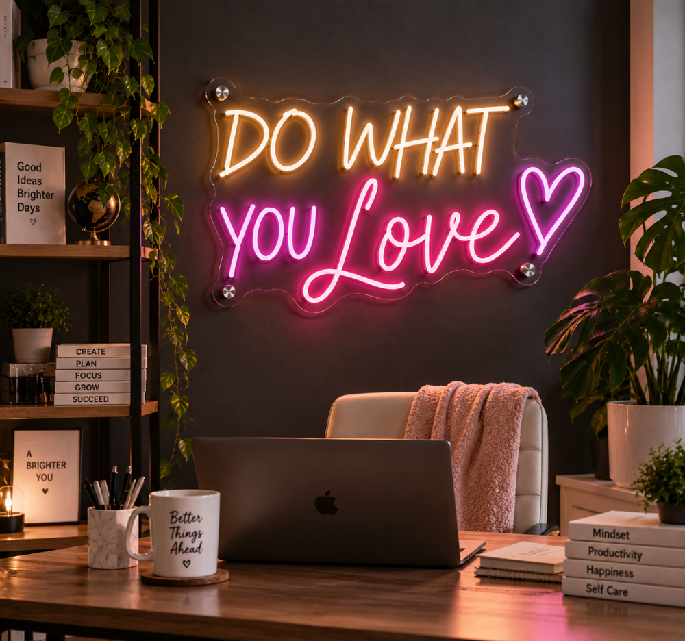 Do What You Love Office Neon Sign – Inspirational LED Wall Decor for Workspaces