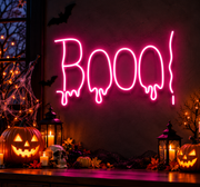 Boo Halloween Neon Sign – LED Spooky Wall Decor