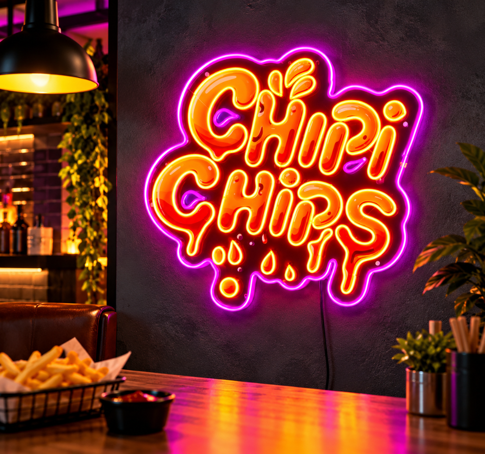 Chimi Chips LED Neon Sign – Colorful Food Wall Decor