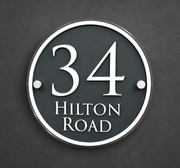 Custom Round House Number Plaque – Modern Address Wall Sign