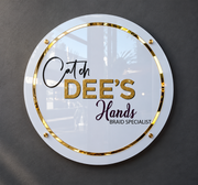 Custom Round Acrylic Clinic Logo Sign – Luxury Gold Wall Decor
