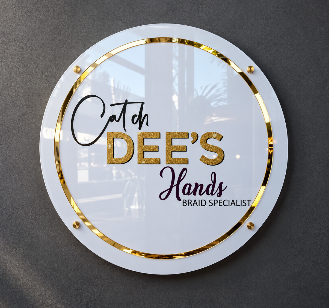 Custom Round Acrylic Clinic Logo Sign – Luxury Gold Wall Decor