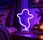 Purple Ghost LED Neon Sign – Halloween Wall Decor