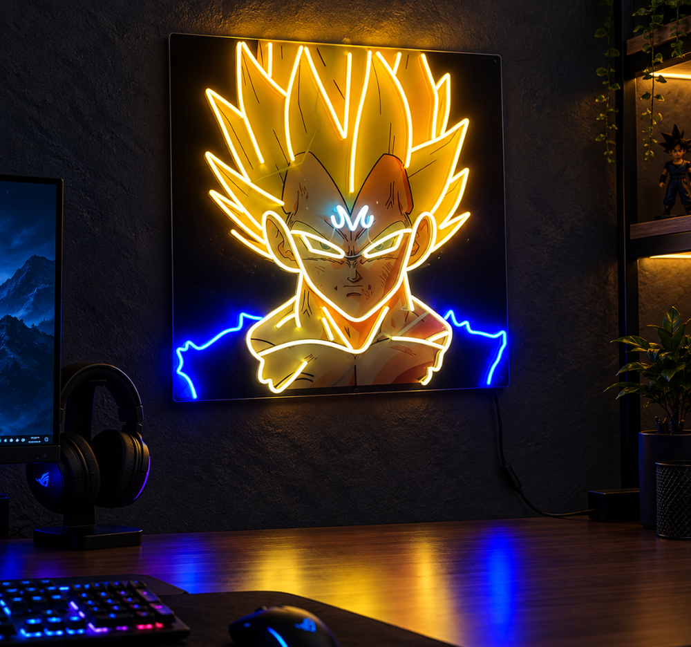 Majin Vegeta Anime Neon Sign