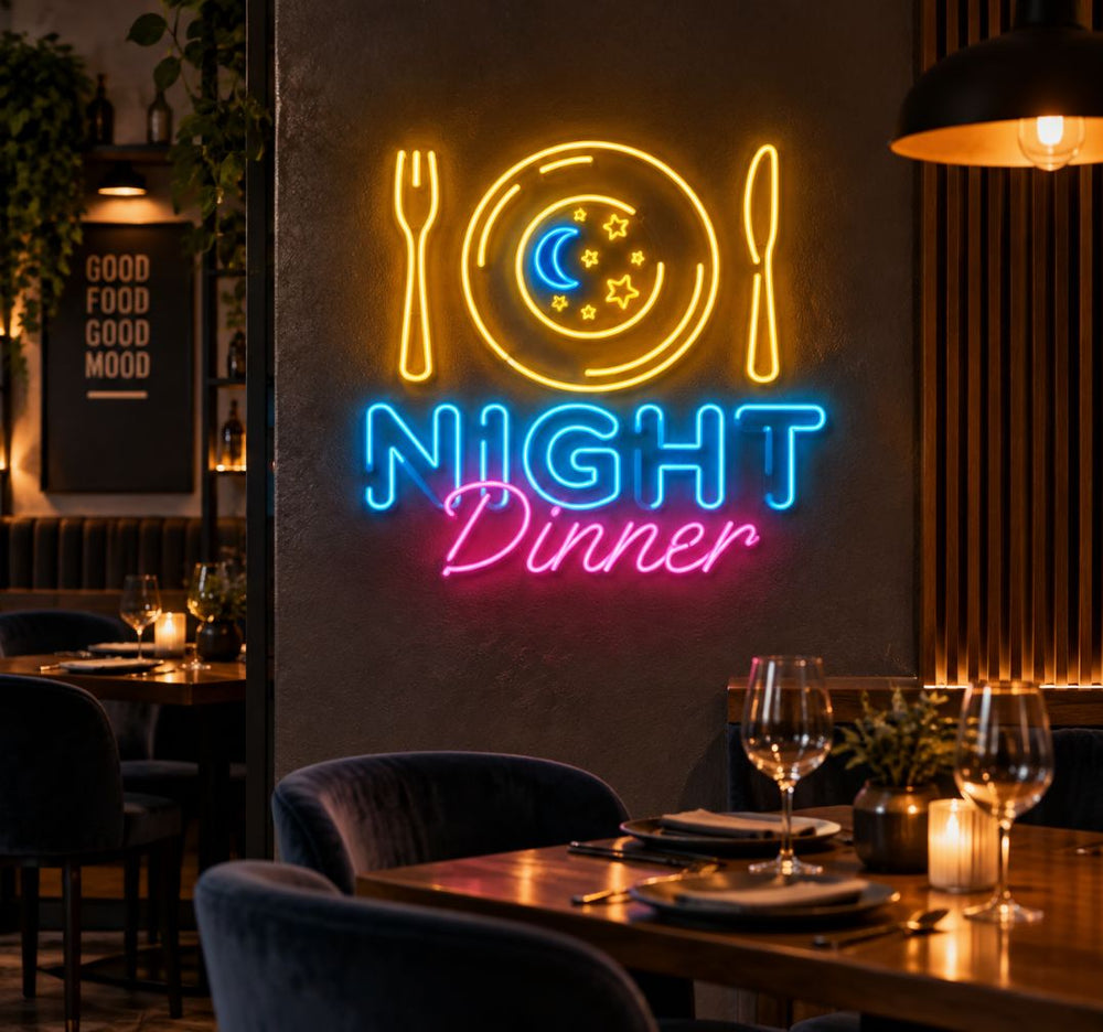 Night Dinner Neon Sign – Restaurant & Dining Neon Light Decor
