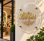 Custom UV Printed Acrylic Nail Salon Sign – Round Wall Plaque