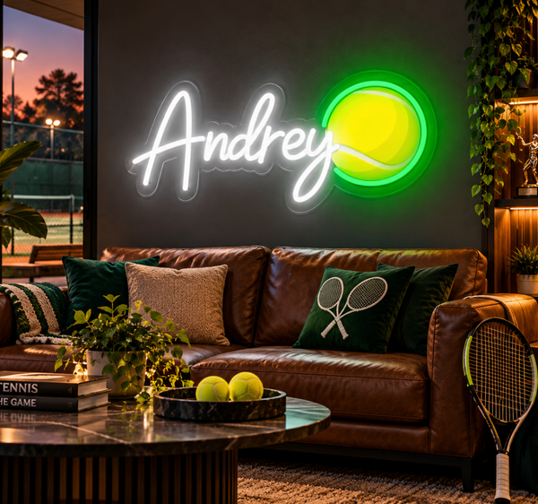Personalized Tennis Ball LED Neon Sign – Custom Name Wall Decor