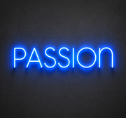 Passion Neon Sign – Blue LED Motivational Office & Wall Decor