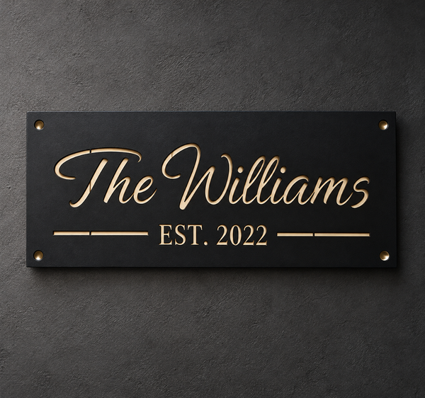 The Williams EST. 2022 Illuminated Family Name Wall Sign
