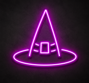 Witch Hat Halloween Neon Sign – LED Spooky Decor