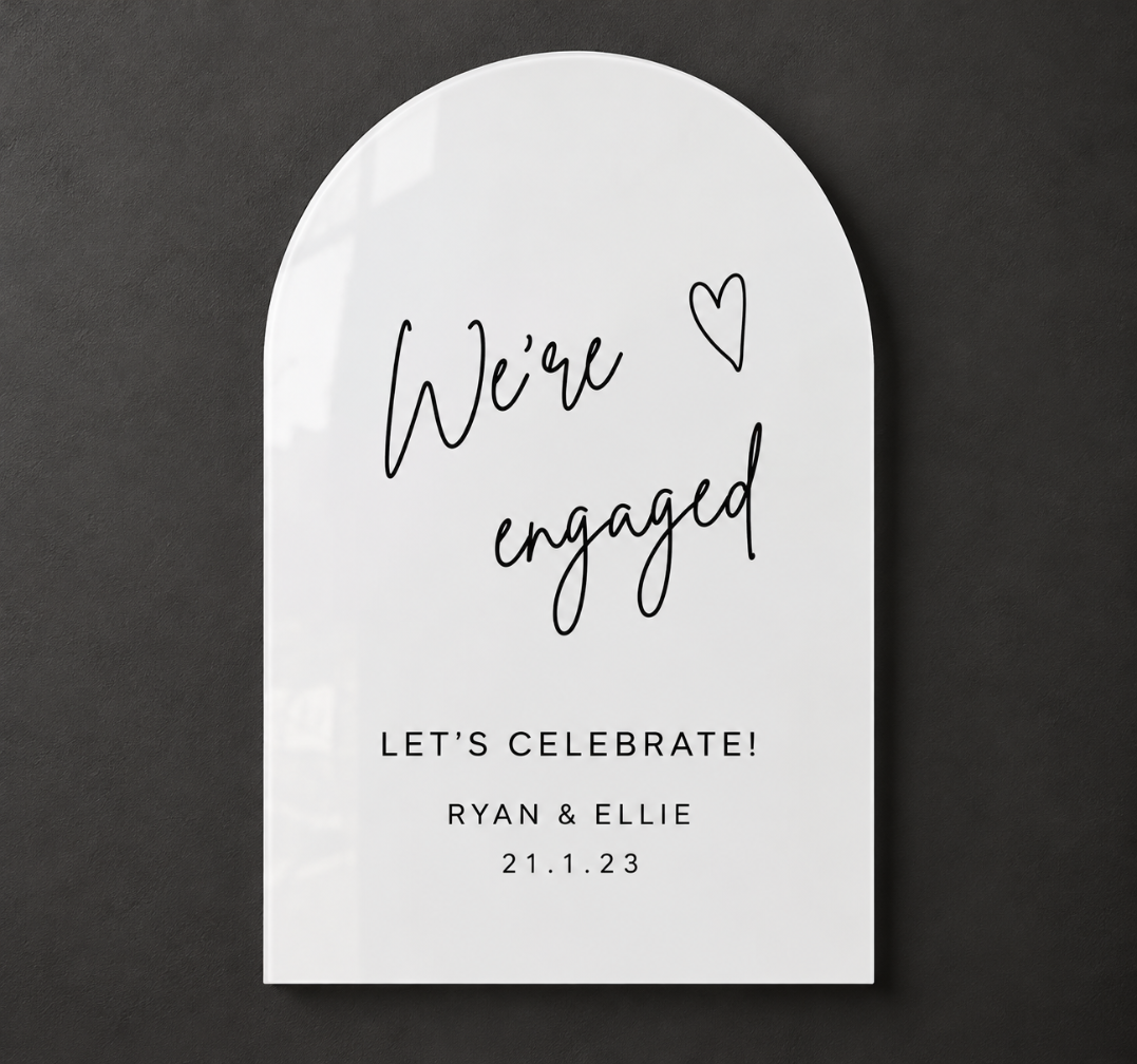 Personalized Engagement Welcome Sign – Custom Arch Party Decor