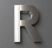 Brushed Silver 3D Letter R Wall Sign
