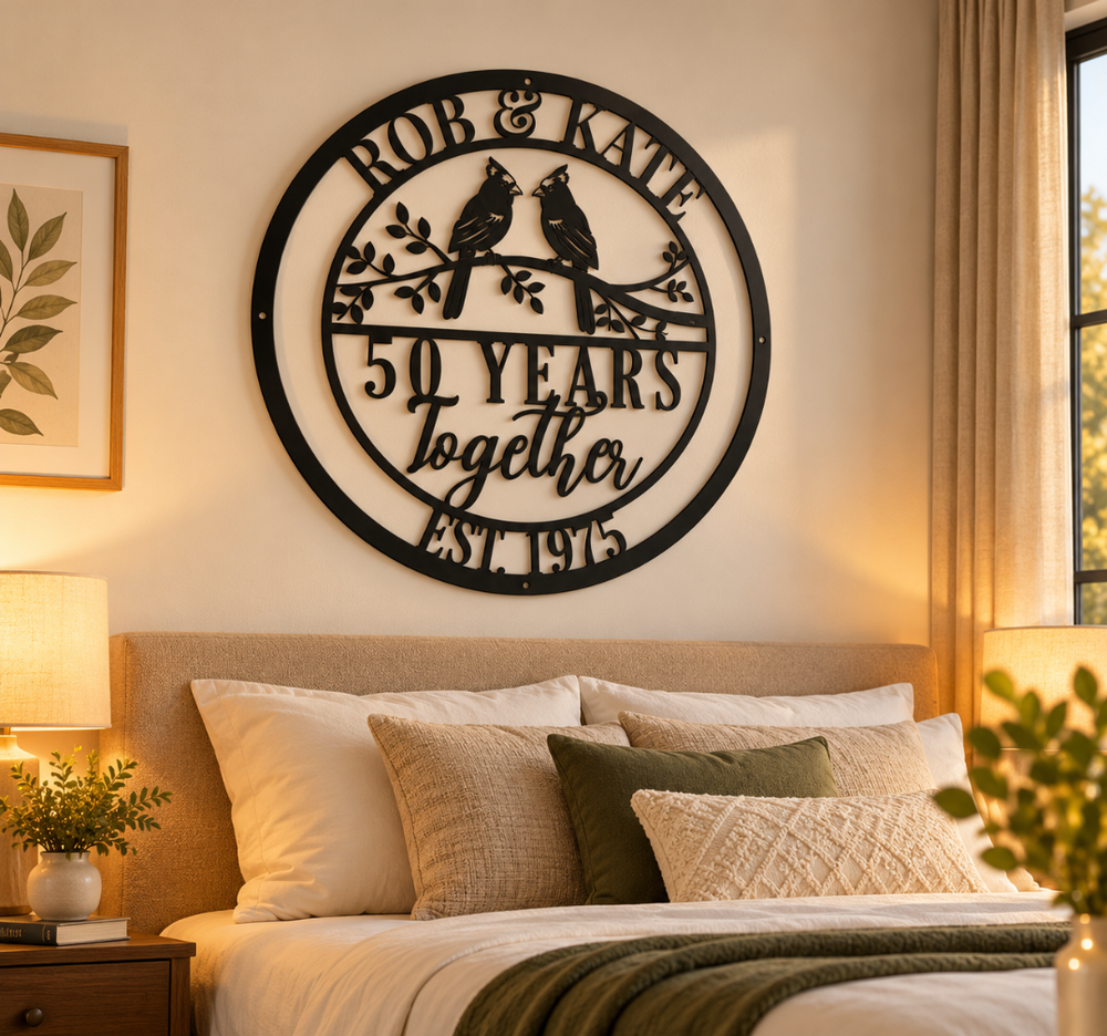 Personalized 50th Anniversary Metal Sign – Custom Couple Wall Art