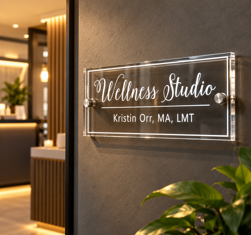 Clear Acrylic Wellness Studio Wall Sign