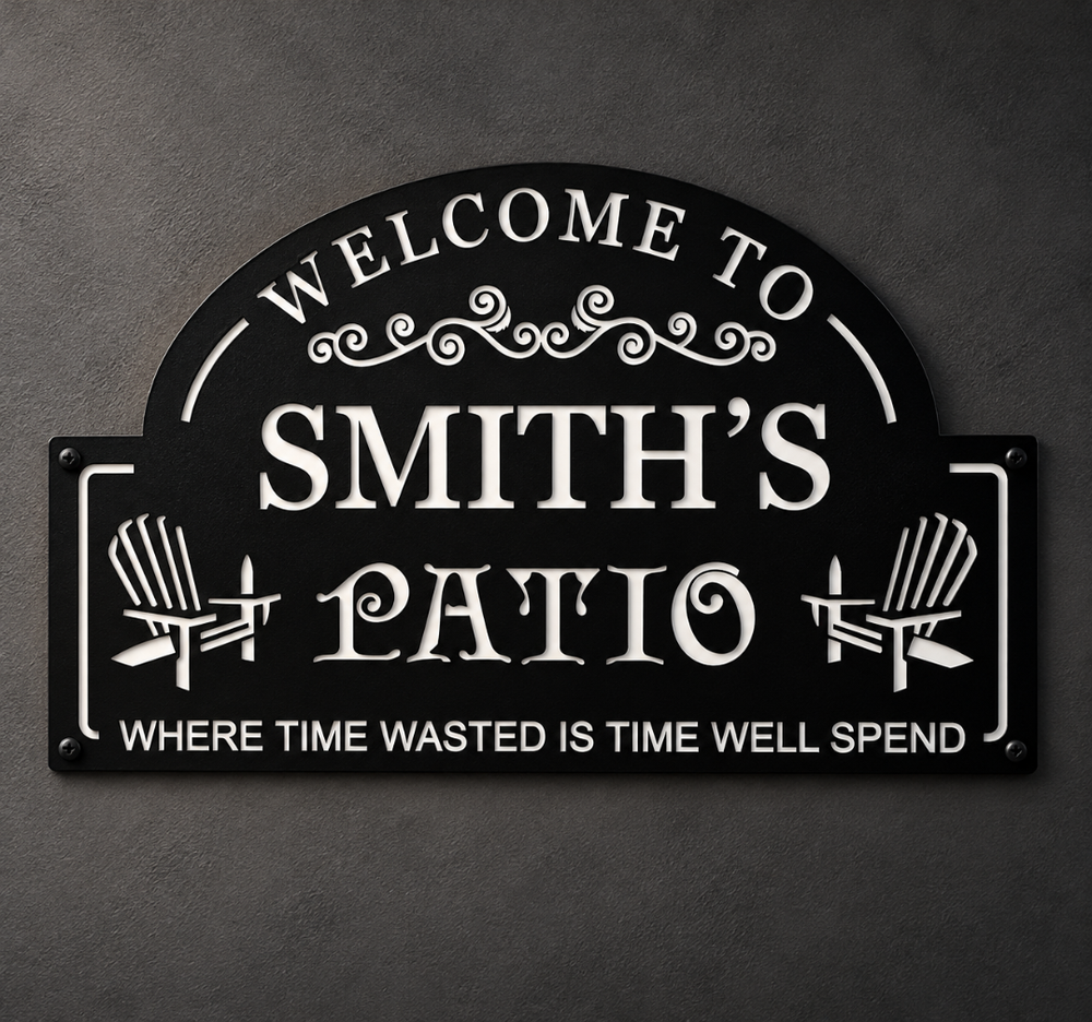 Smith's Patio Welcome Sign – Decorative Outdoor Wall Plaque