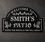 Smith's Patio Welcome Sign – Decorative Outdoor Wall Plaque