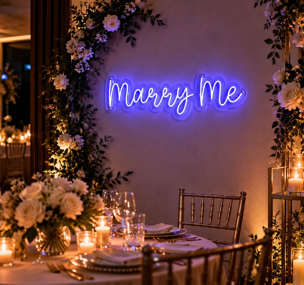 Marry Me Neon Sign – LED Proposal & Romantic Wedding Decor
