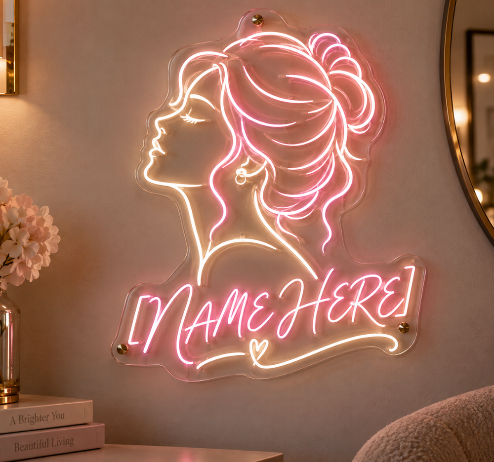 Custom Name + Portrait Profile Neon Sign – Personalized LED Wall Decor & Custom Artwork