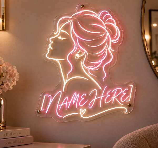 Custom Name + Portrait Profile Neon Sign – Personalized LED Wall Decor & Custom Artwork
