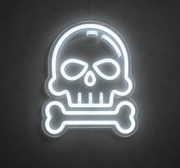 Skull and Bone Halloween Neon Sign – LED Spooky Decor