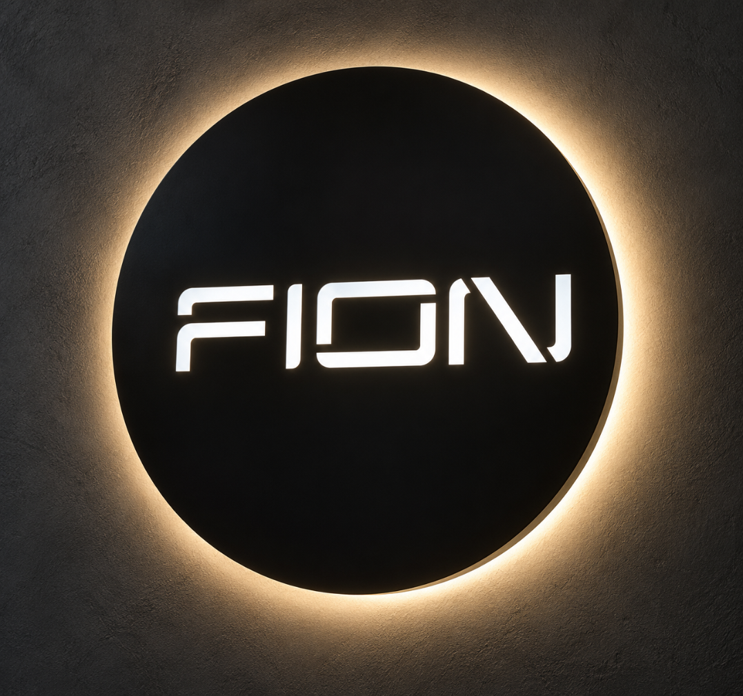 FION LED Backlit Logo Sign – Modern Business Wall Decor