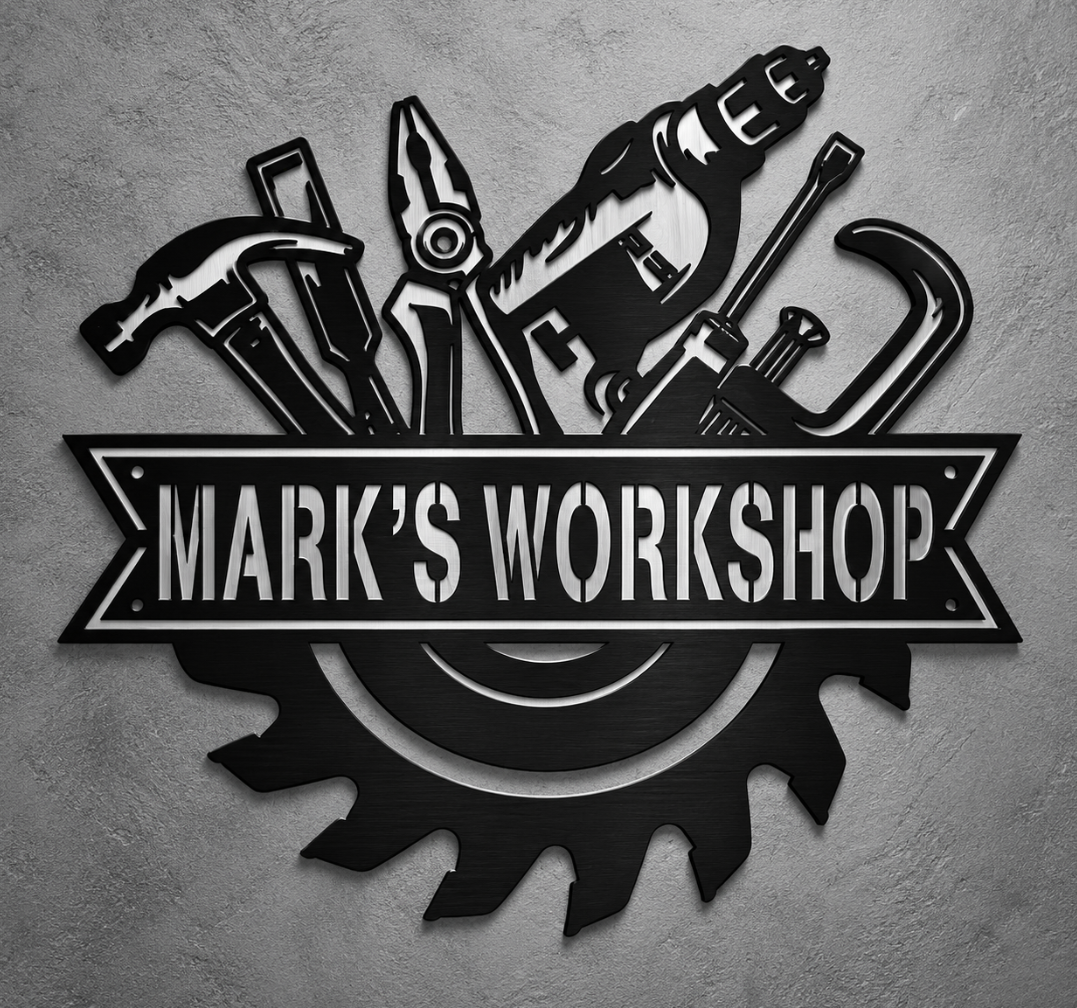 Custom Workshop Metal Wall Sign – Personalized Garage Decor