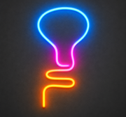 Light Bulb Outline Neon Sign – Multicolor Decorative Wall Art