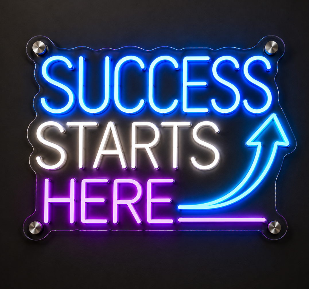 Success Starts Here Premium Office Neon – Motivational LED Business Wall Decor