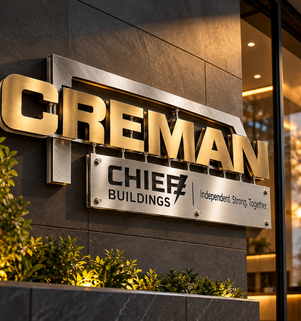 3D Business Logo Wall Sign – Gold and Silver Office Decor