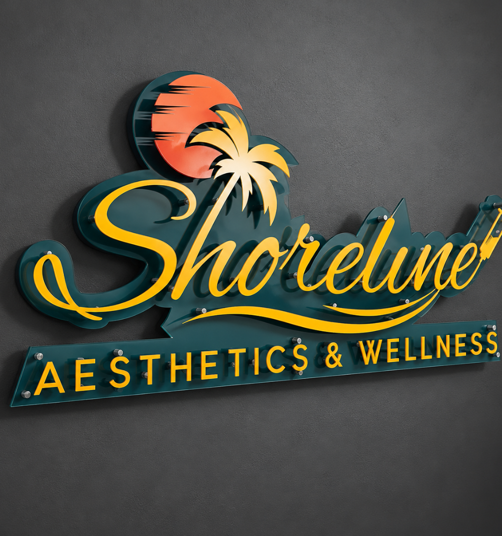 Shoreline Aesthetics & Wellness 3D Reception Wall Sign
