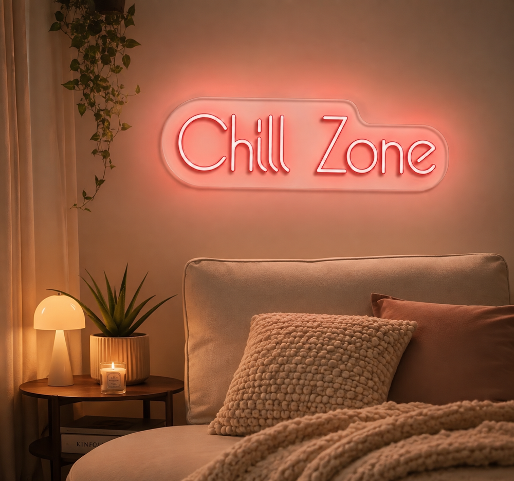 Chill Zone Neon Sign – LED Lounge & Bedroom Wall Light
