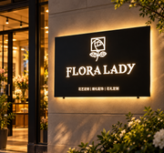 Flora Lady LED Backlit Business Sign – Floral Shop Wall Decor
