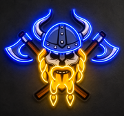 Skull Viking Warrior LED Neon Sign Pop Art