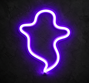 Purple Ghost LED Neon Sign – Halloween Wall Decor