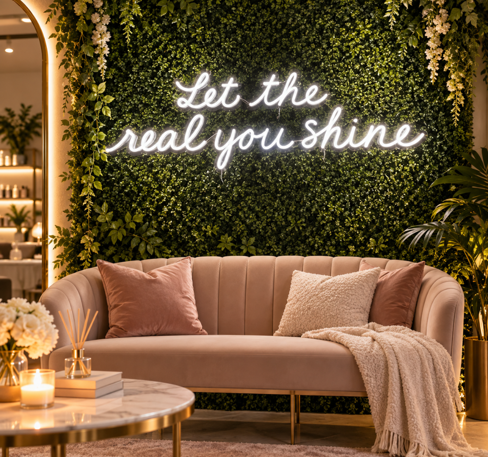 Let the Real You Shine Neon Sign – White LED Inspirational Wall Decor