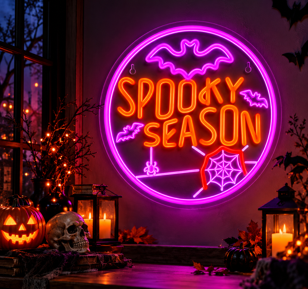 Spooky Season LED Neon Sign – Halloween Wall Decor