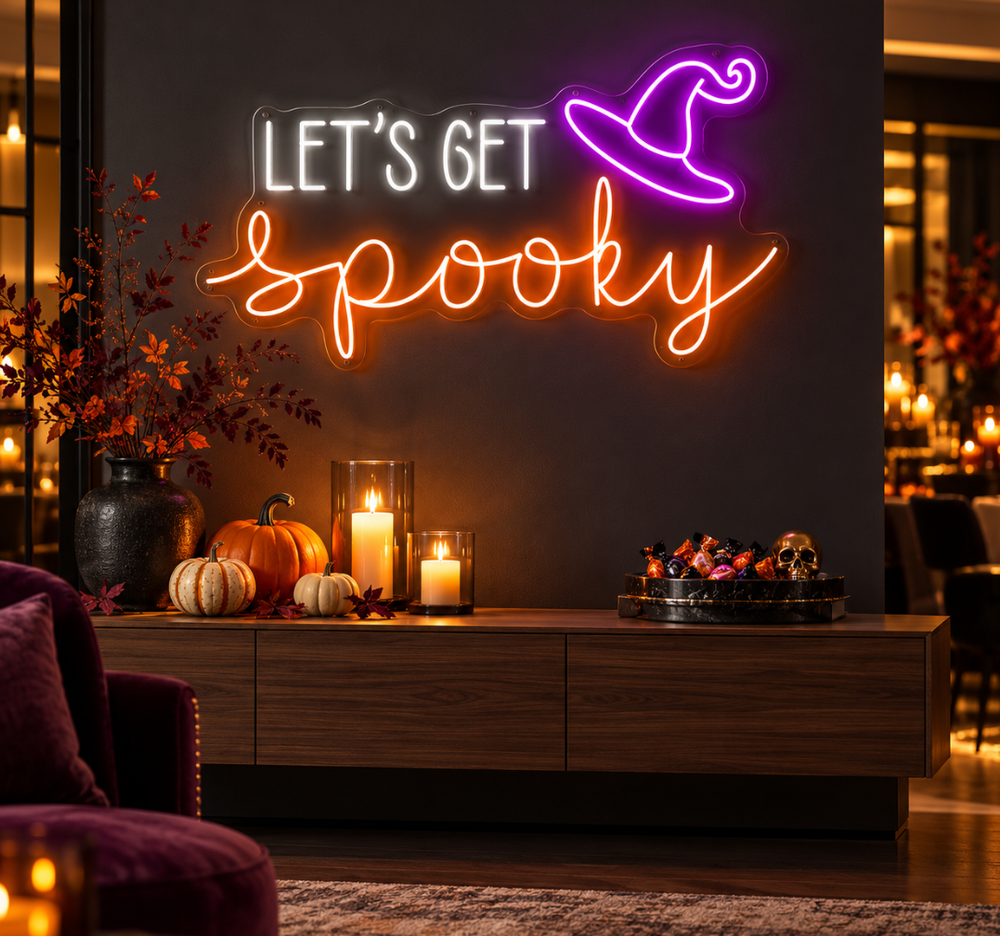 Let's Get Spooky Neon Sign – Halloween LED Decor