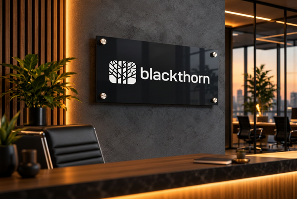 Custom Black Acrylic Logo Sign – Personalized Business Wall Plaque