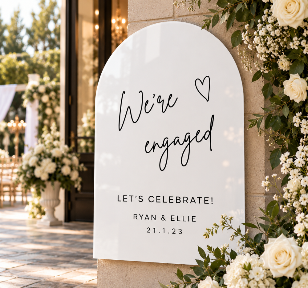Personalized Engagement Welcome Sign – Custom Arch Party Decor