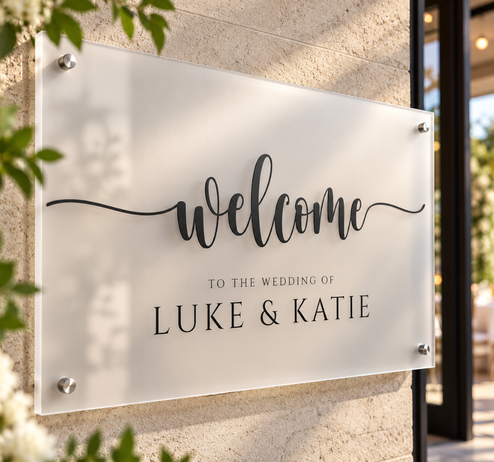 Personalized Wedding Welcome Sign – Elegant Custom Acrylic Decor