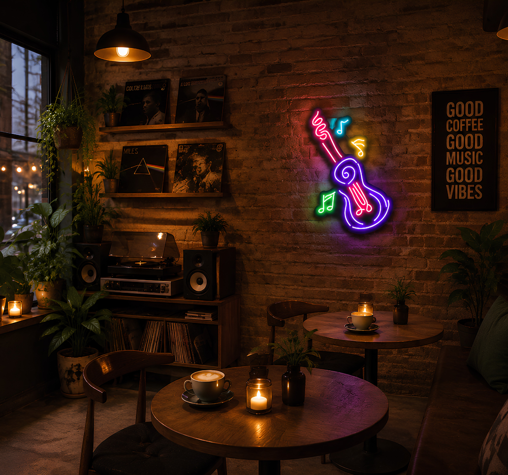 Abstract Guitar Neon Sign