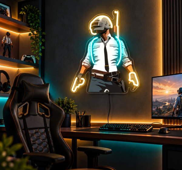 PUBG UV Printed Gaming Neon Sign