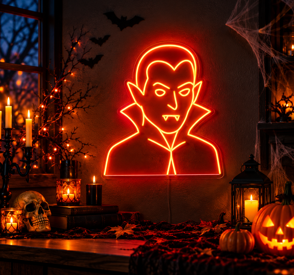 Vampire Halloween Neon Sign – LED Spooky Decor