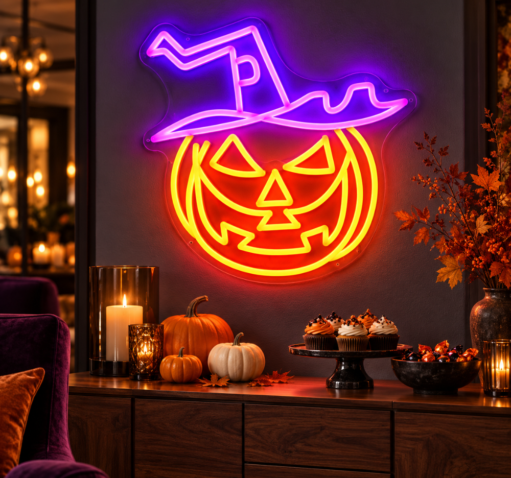 Pumpkin Halloween Neon Sign – LED Wall Decor